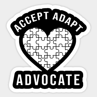 Accept Adapt Advocate Sticker